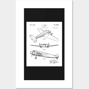 Lockheed Airplane Patent - Electra Air Plane Art - Black And White Posters and Art